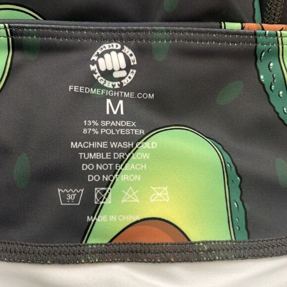 FEED ME FIGHT ME AVOCADO SKULL MID-RISE CAPRI SZ. M - Picture 6 of 7